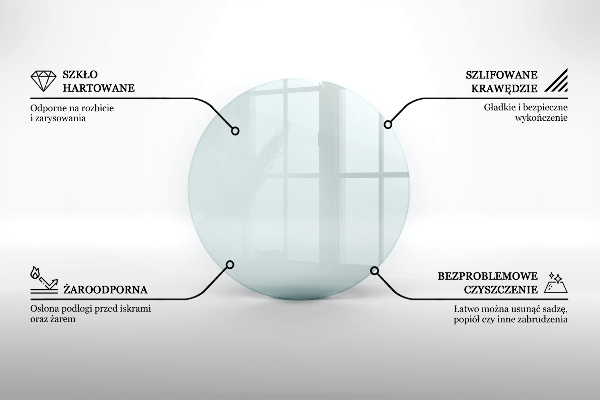 Base de vidro para lareira fi50 cm