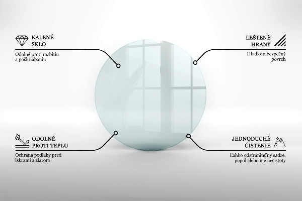 Base de vidro para lareira fi60 cm