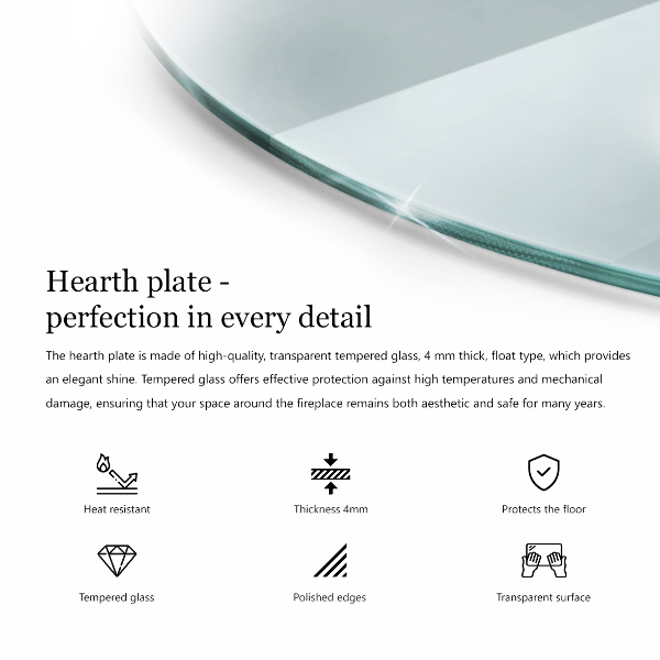 Base de vidro para lareira fi60 cm