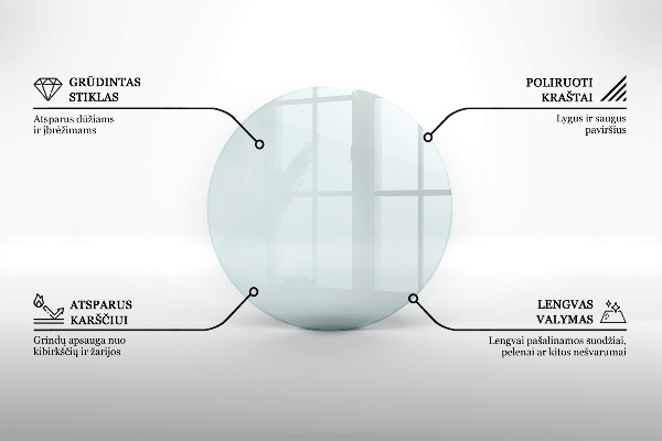 Base de vidro para lareira fi70 cm