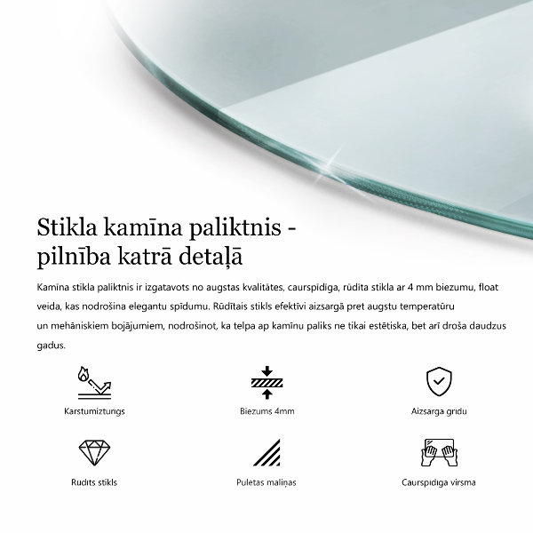 Base de vidro para lareira fi70 cm