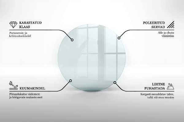 Base de vidro para lareira fi70 cm