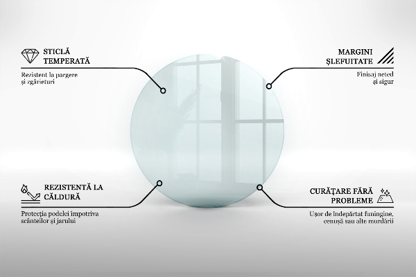 Base de vidro para lareira fi90 cm