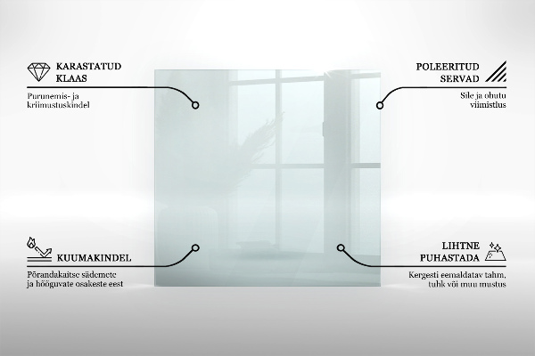 Base de vidro semi-oval para lareira 100x50 cm