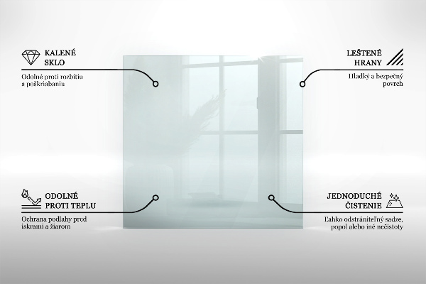 Base de vidro semi-oval para lareira 125x50 cm