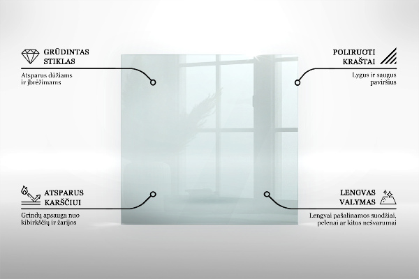 Base de vidro para lareira 60x40 cm