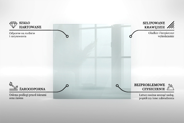 Base de vidro para lareira 80x60 cm