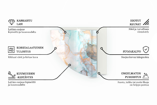 Base de vidro semi-oval para lareira Textura de pedra natural