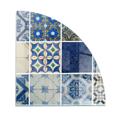 Base de vidro semi-oval para lareira Padrões de azulejos de cerâmica