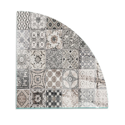 Base de vidro semi-oval para lareira Padrões de azulejos decorativos