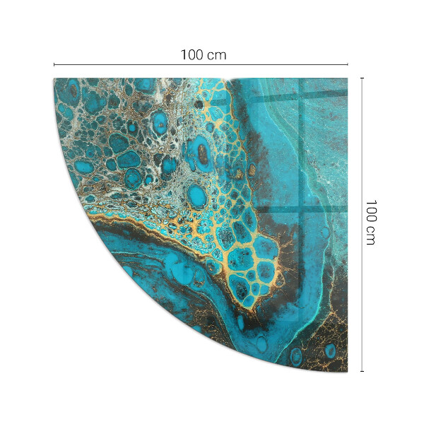 Base de vidro semi-oval para lareira Padrão orgânico abstrato