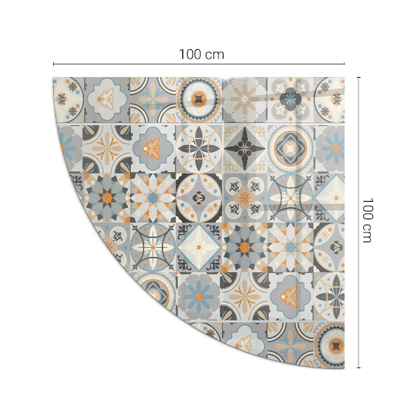 Base de vidro semi-oval para lareira Padrões de mosaico em azulejos