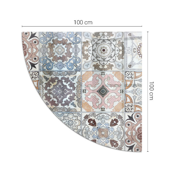 Base de vidro semi-oval para lareira Padrões de mosaico em azulejos