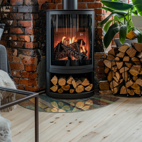 Base de vidro semi-oval para lareira Tábuas em diferentes tonalidades