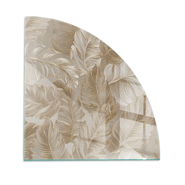 Base de vidro semi-oval para lareira Folhas em padrões sutis