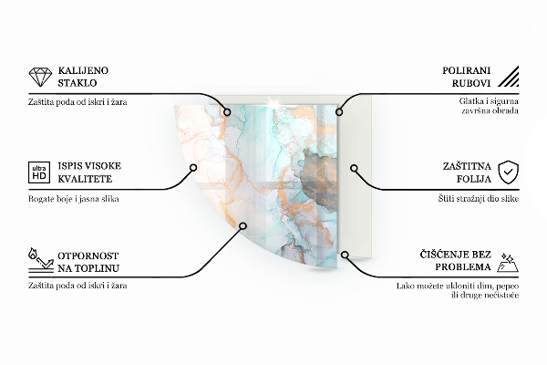 Base de vidro semi-oval para lareira Padrões poligonais em uma grade