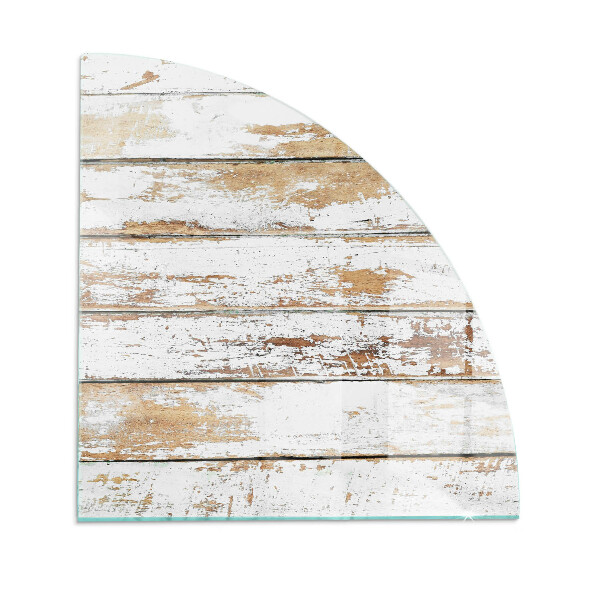 Base de vidro semi-oval para lareira Tábua de madeira danificada