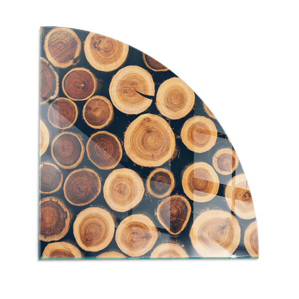 Base de vidro semi-oval para lareira Caixa com madeira cortada