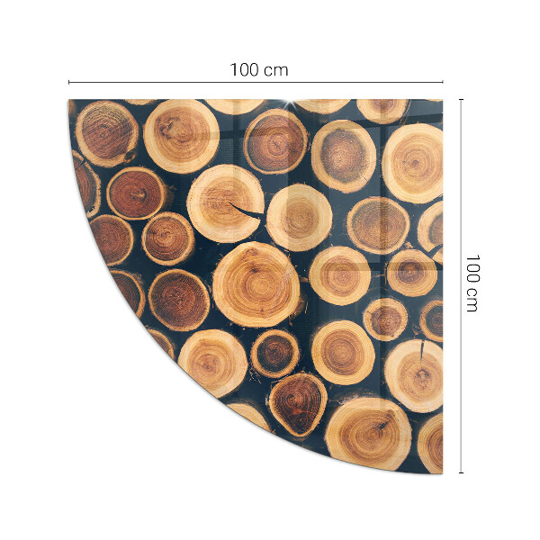 Base de vidro semi-oval para lareira Caixa com madeira cortada
