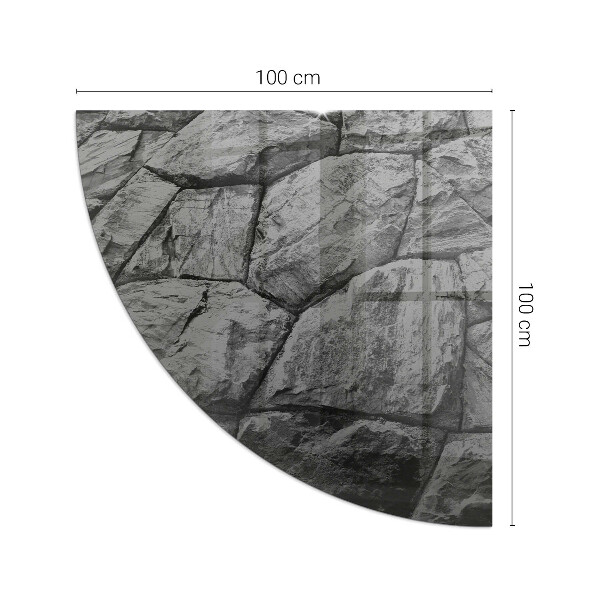 Base de vidro semi-oval para lareira Padrão de pedra natural