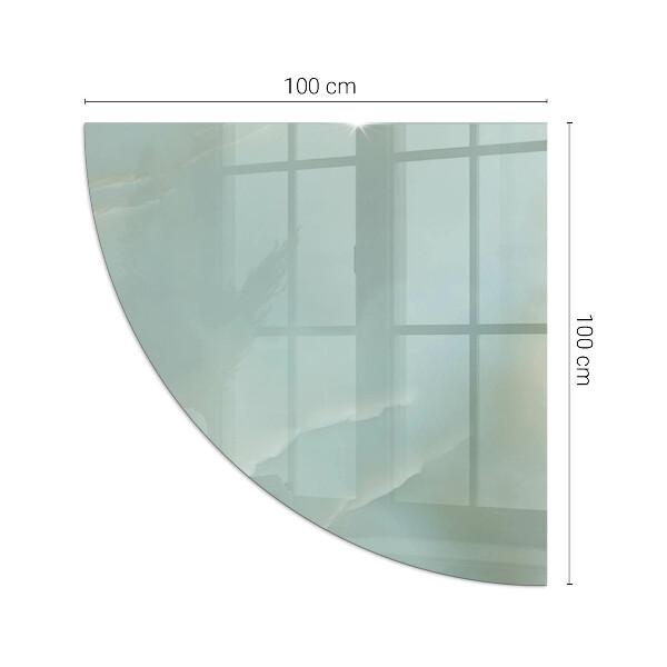 Base de vidro semi-oval para lareira Padrão delicado de mármore