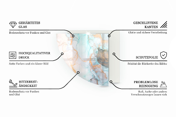 Base de vidro semi-oval para lareira Cor bege