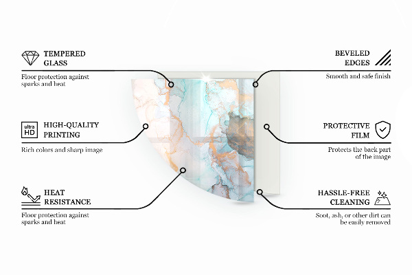 Base de vidro semi-oval para lareira Cor: Castanho Claro