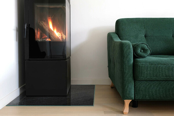 Placa de vidro temperado para lareira Textura de pedra natural