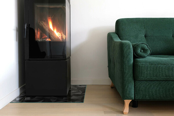 Placa de vidro temperado para lareira Geometria tridimensional