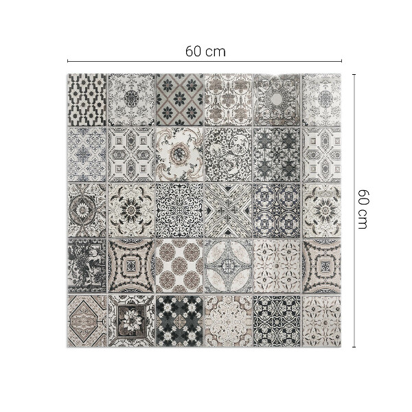 Base de vidro redonda para lareira Padrões de azulejos decorativos