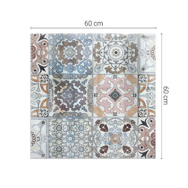 Base de vidro redonda para lareira Padrões de mosaico em azulejos