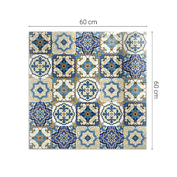 Placa de vidro temperado para lareira Padrão mosaico com flores