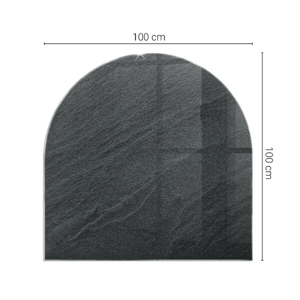 Base de vidro decorativa para lareira Textura de pedra natural