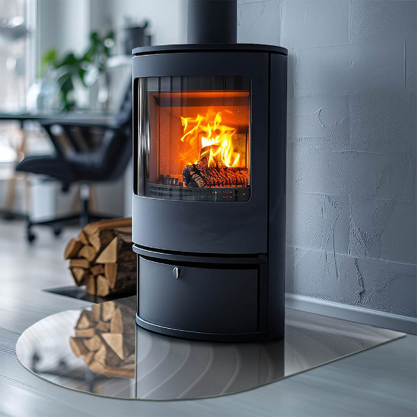 Base de vidro temperado para lareira e fogão Ondas de linhas delicadas