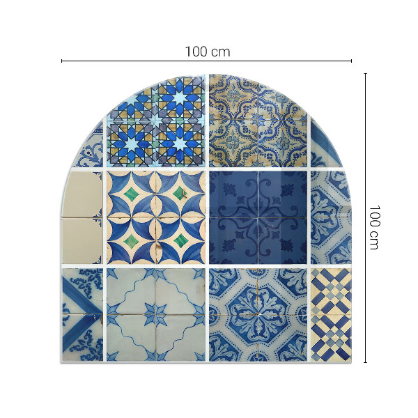 Base de vidro decorativa para lareira Padrões de azulejos de cerâmica