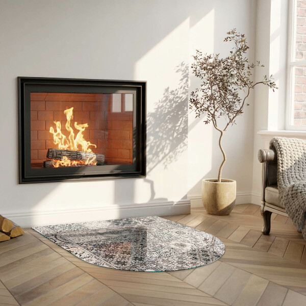 Base de vidro temperado para lareira e fogão Padrões de azulejos decorativos