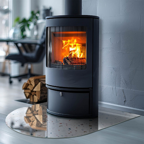 Base de vidro temperado para lareira e fogão Padrão com formas pequenas