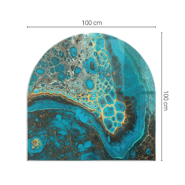Base de vidro decorativa para lareira Padrão orgânico abstrato