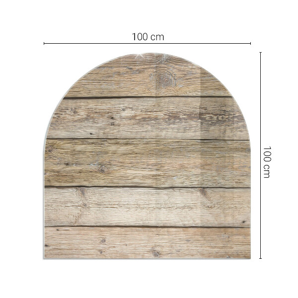 Base de vidro decorativa para lareira Prancha de madeira no layout