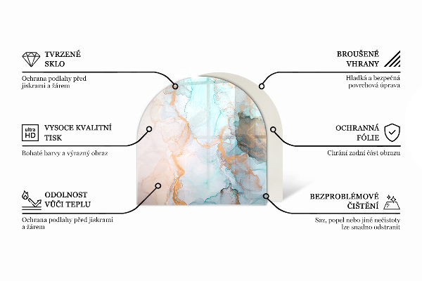 Base de vidro temperado para lareira e fogão Tábuas em diferentes tonalidades