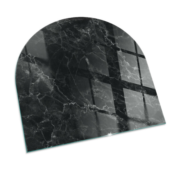 Base de vidro decorativa para lareira Elegante padrão de mármore