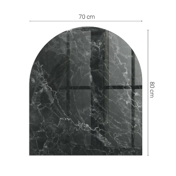 Base de vidro decorativa para lareira Elegante padrão de mármore