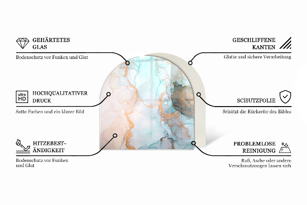 Base de vidro decorativa para lareira Prancha de madeira no layout