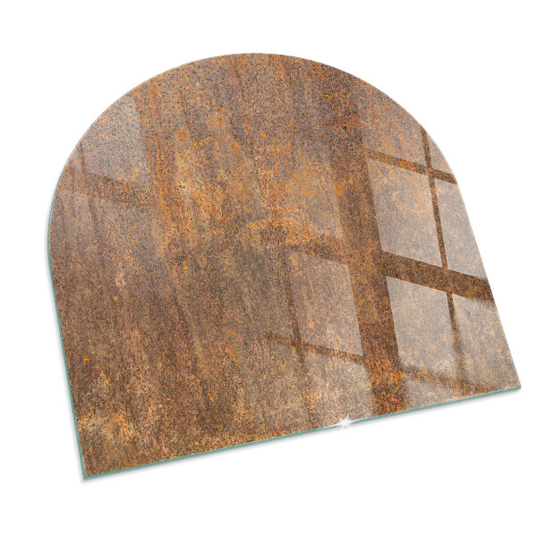 Base de vidro decorativa para lareira Textura de ferrugem em metal