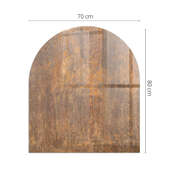 Base de vidro decorativa para lareira Textura de ferrugem em metal