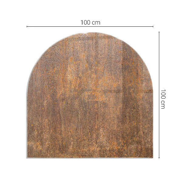 Base de vidro decorativa para lareira Textura de ferrugem em metal