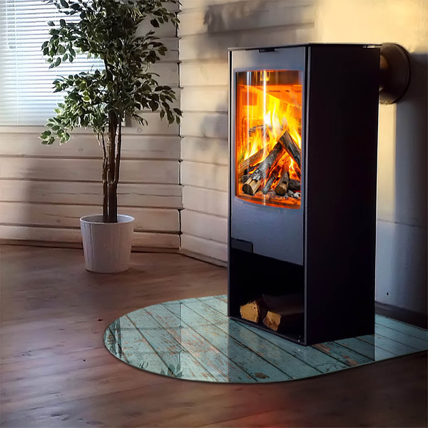 Base de vidro temperado para lareira e fogão Tábuas em estilo rústico