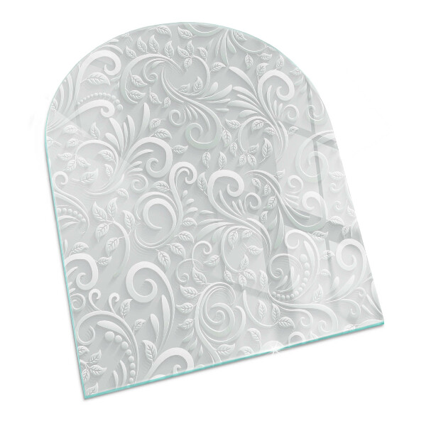 Base de vidro temperado para lareira e fogão Padrão de planta elegante