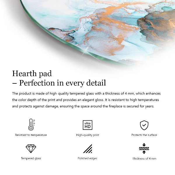 Base de vidro decorativa para lareira Geometria com madeira