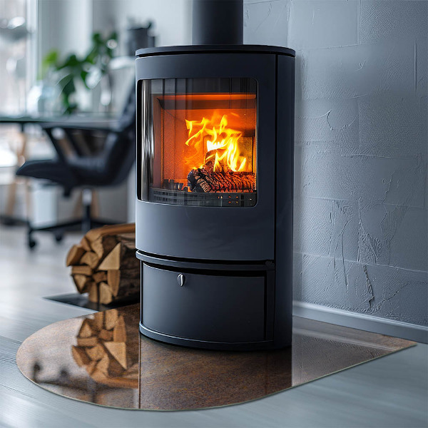 Base de vidro temperado para lareira e fogão Textura de ferrugem no fundo